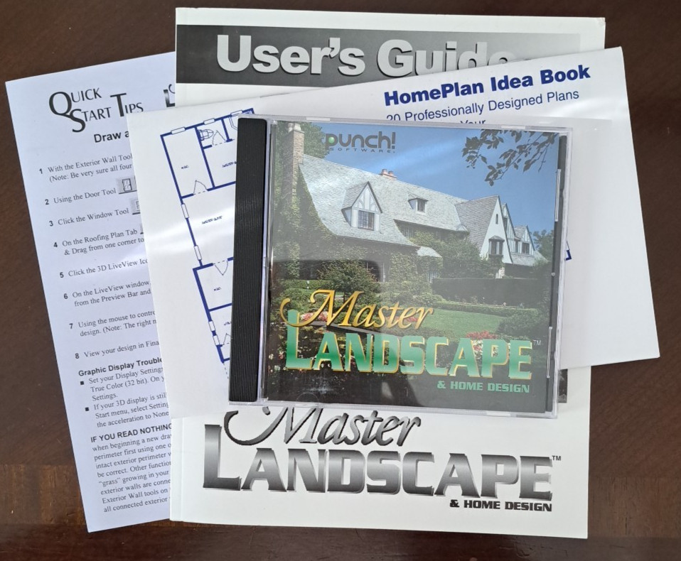 Master Landscape & Home Design by Punch! Software (2002) – w/ Manual – Tested