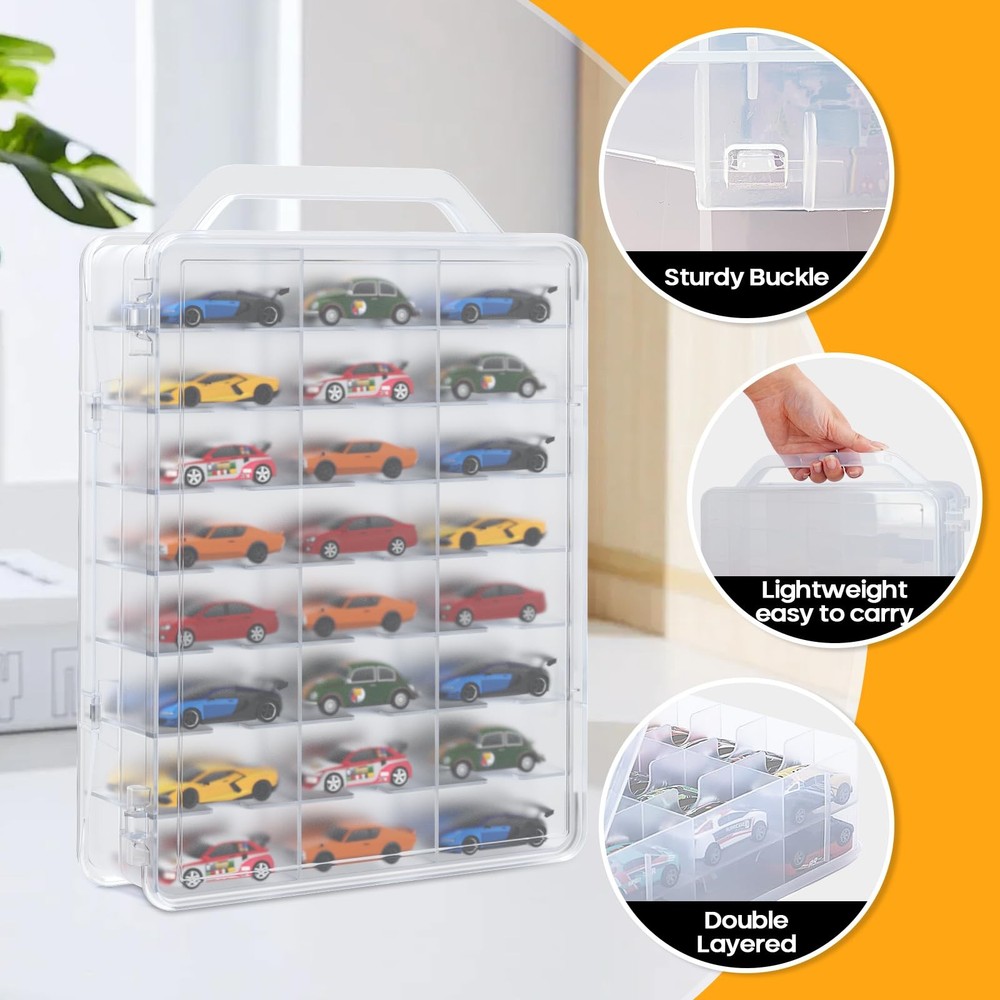 Gbivbe 46 Grids Sewing Organizer, Double Sided Thread Box Transparent