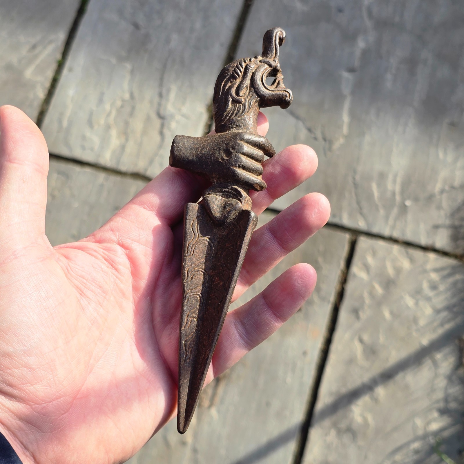 Tibetan or Nepalese Antique c19th Steel Buddhist Implement Tool Shaman