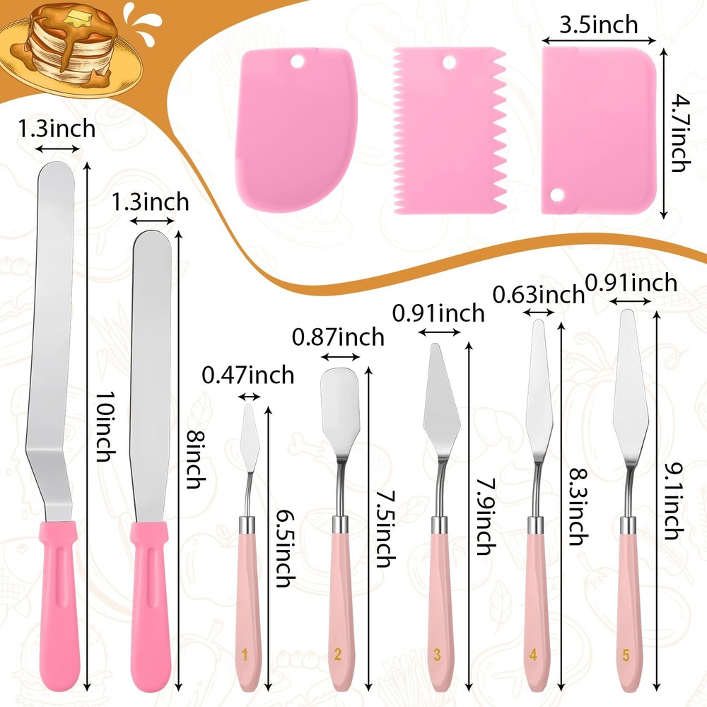 10 Pcs cake spatula set Decorating Kit Baking Supply Tools for Beginners and ...