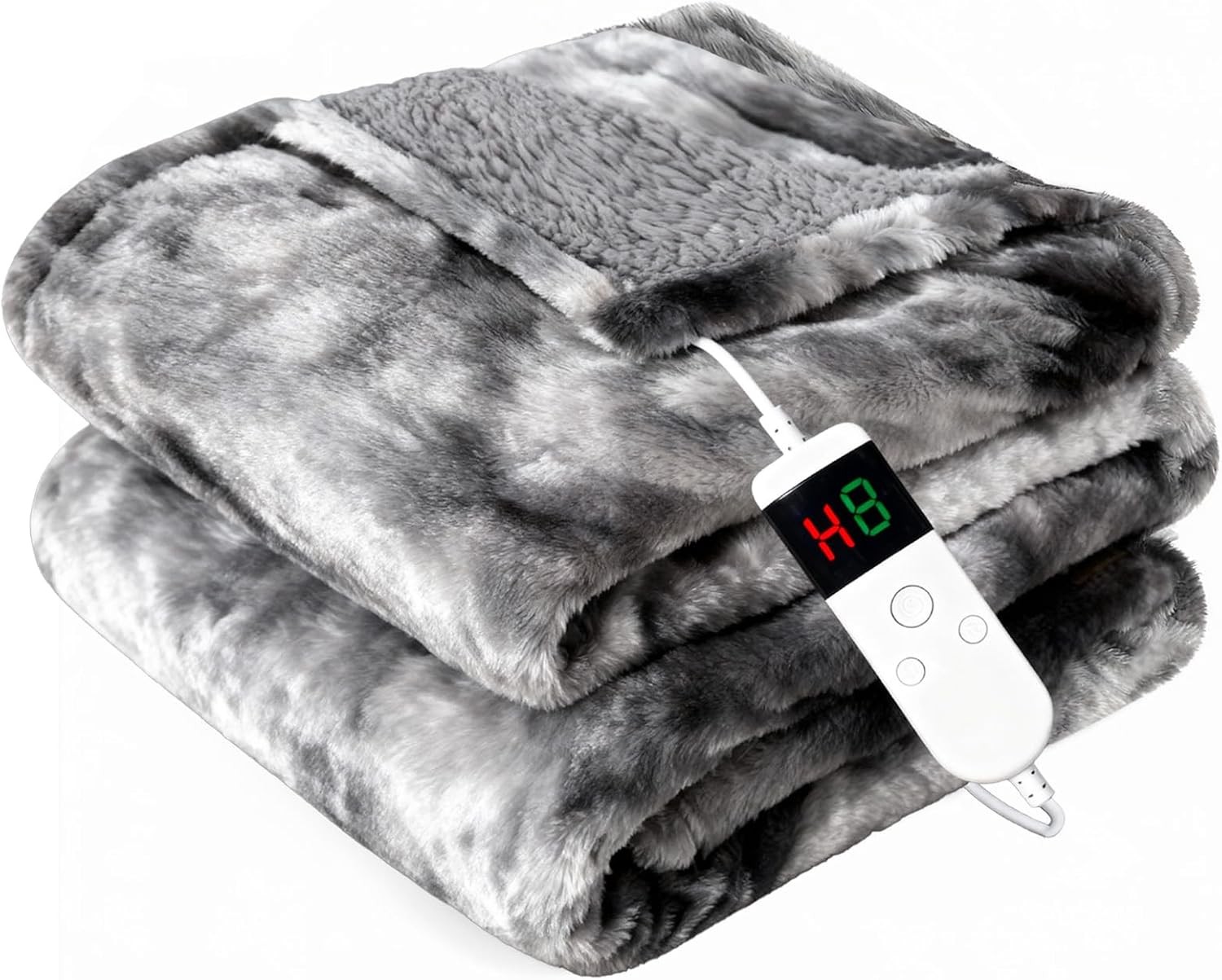 Electric Heated Blanket Throw 50''x60''Size Faux Fur Heating Blanket 10 Heating