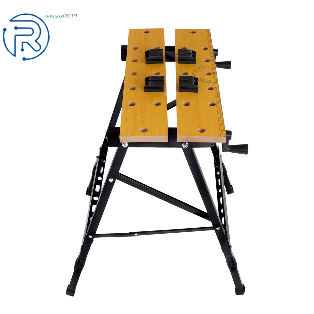 Folding Workbench 220lbs,Vise Garage Steel Work Table Workshop Tool Storage