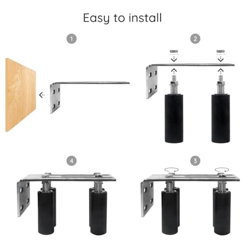 Slide Gate Guide Rollers，4”Universal L Bracket Adjustable 4 Nylon Rollers Gate