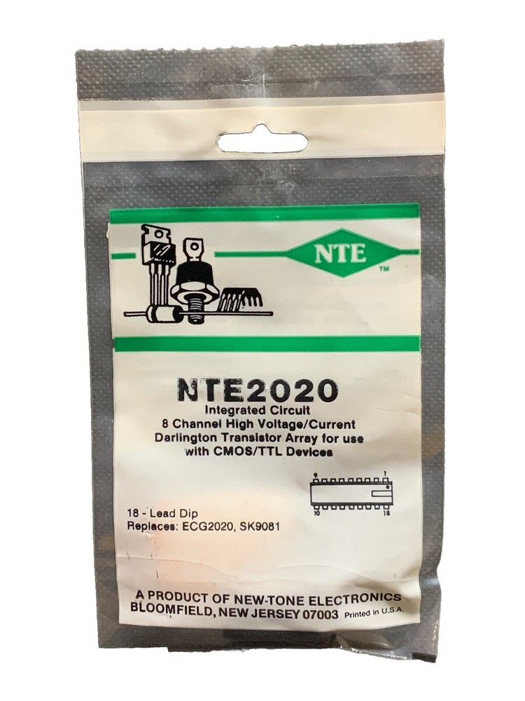 NTE2020 IC 8 Channel High Voltage/Current Darlington Transistor Array ECG2020