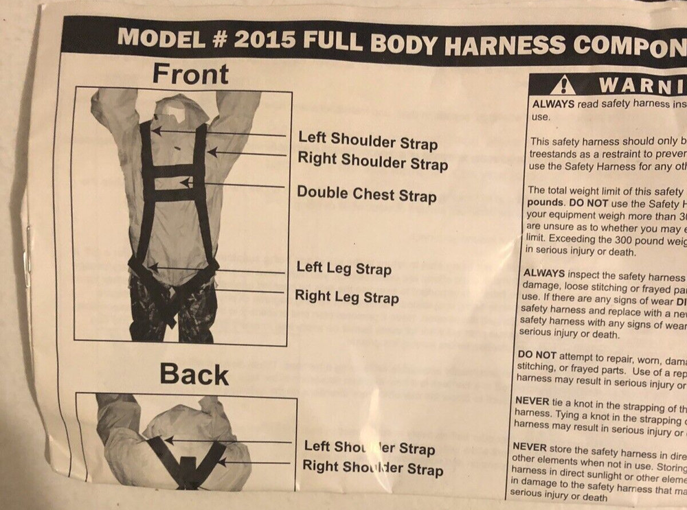 USMC Primal Vantage Co. Full Body Harness Components Model #2015 NEVER USED!