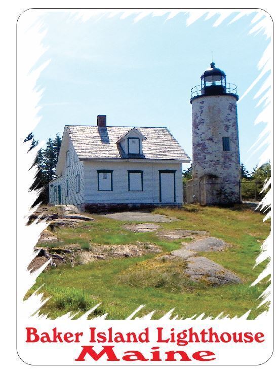 Baker Island Lighthouse Sticker Decal