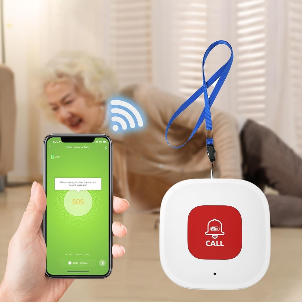 Battery-Powered Elderly Call Button: Quick Alerts, Easy Installation - 15M Range