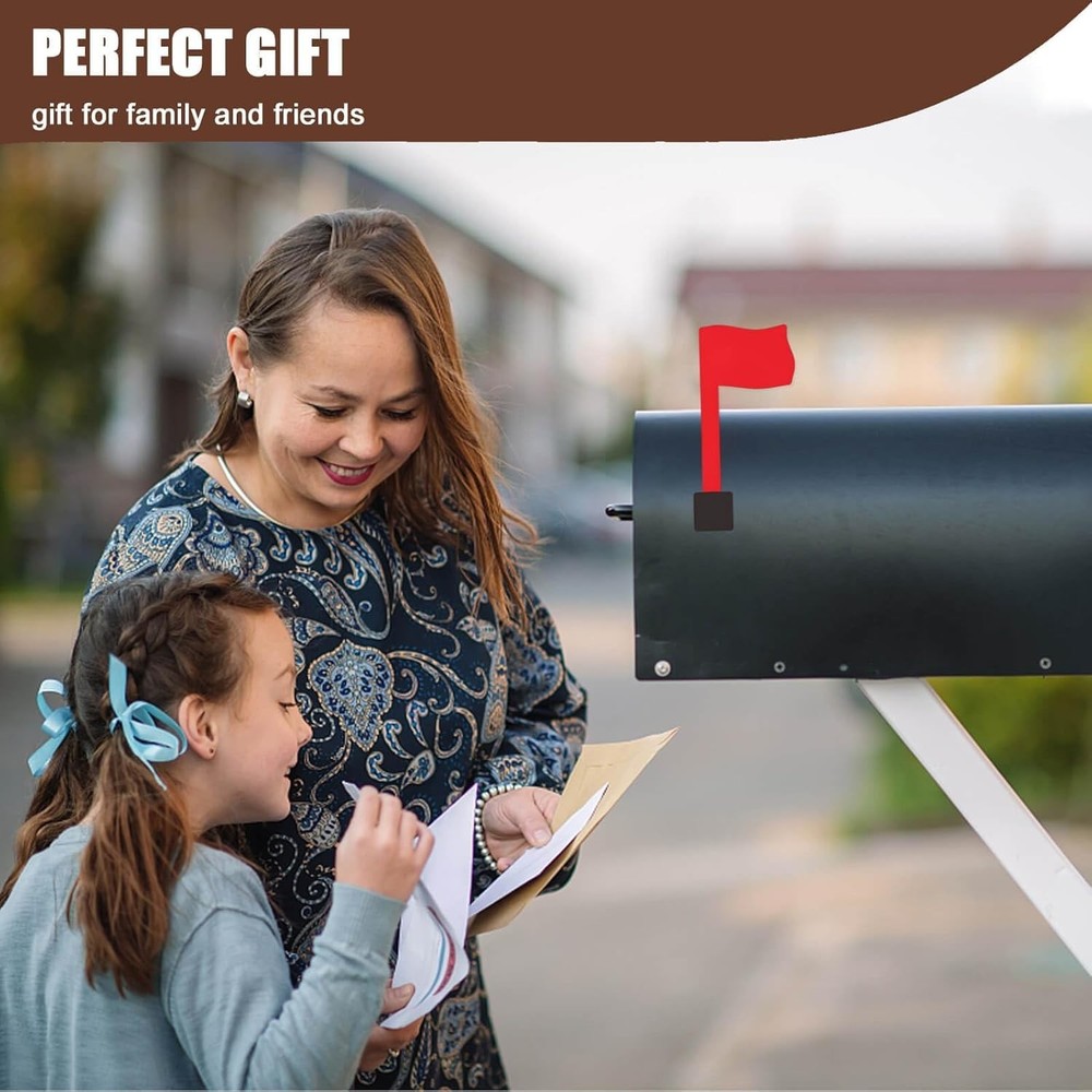 Universal Acrylic Red Flag Mailbox Flag Sign Upgrade Sinking-Fixed Design wit...