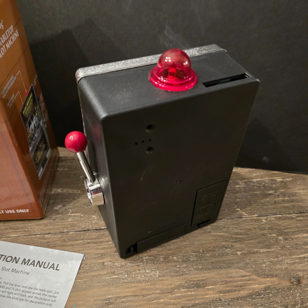 Tabletop Slot Machine Mini Accepts Coins Bars, Cherry, 7, Tiny TESTED W/ VIDEO