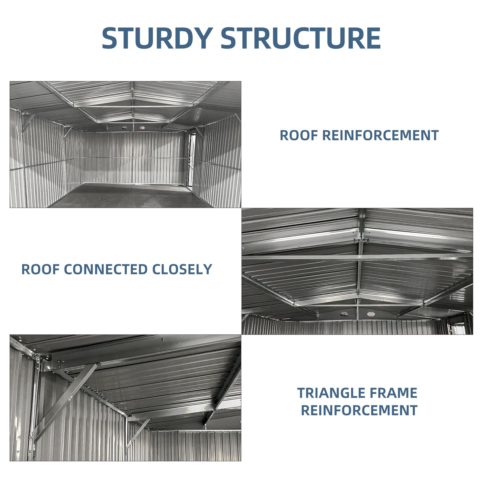 13x20FT Galvanized Metal Outdoor Storage Shed Livestock Garage Free shipping