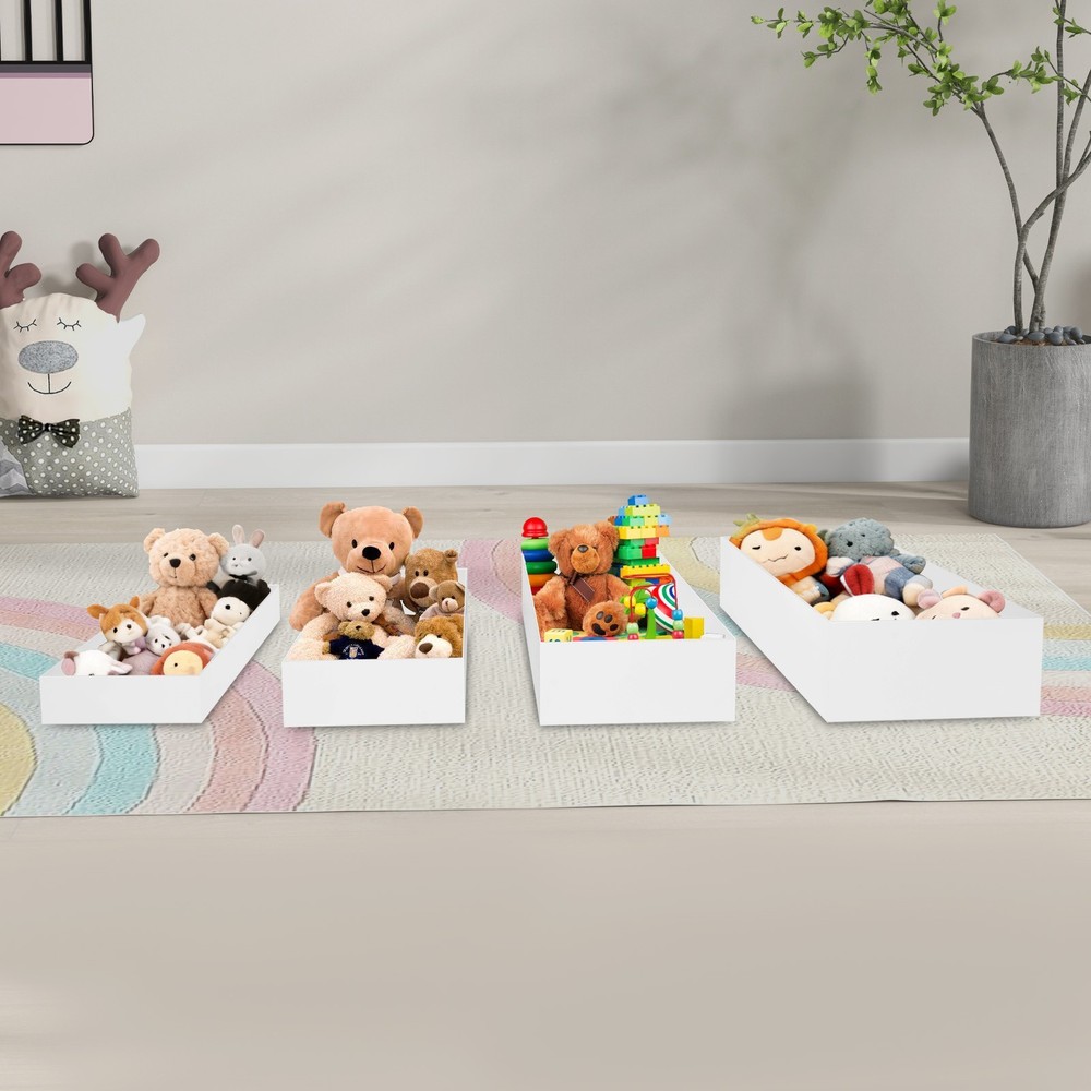 White Acrylic Display Stands, Buffet Risers, Acrylic Nesting Stands Durable 4Pcs