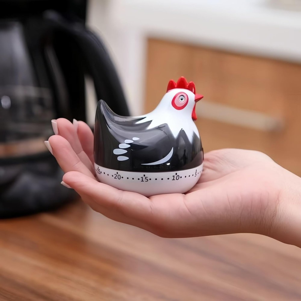 Cute Chicken-Shaped Kitchen Timer – 60-Minute Mechanical Timer for Cooking, B...