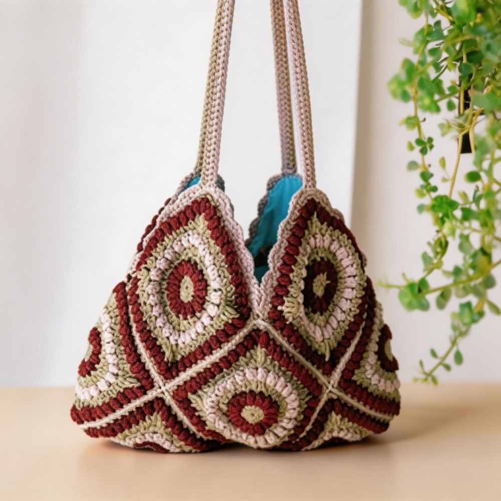 Granny Square Bag Crochet Pattern – Tote Bag – PDF + Video Tutorial
