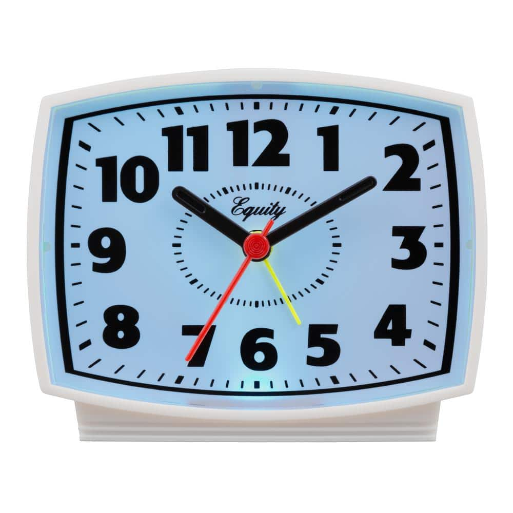 Equity by La Crosse 33100 Electric Silent Analog Alarm Clock - White