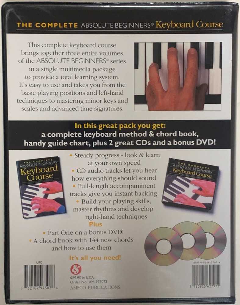 o'o'o . Complete Absolute Beginners KEYBOARD COURSE 2 CDs and DVD + Book