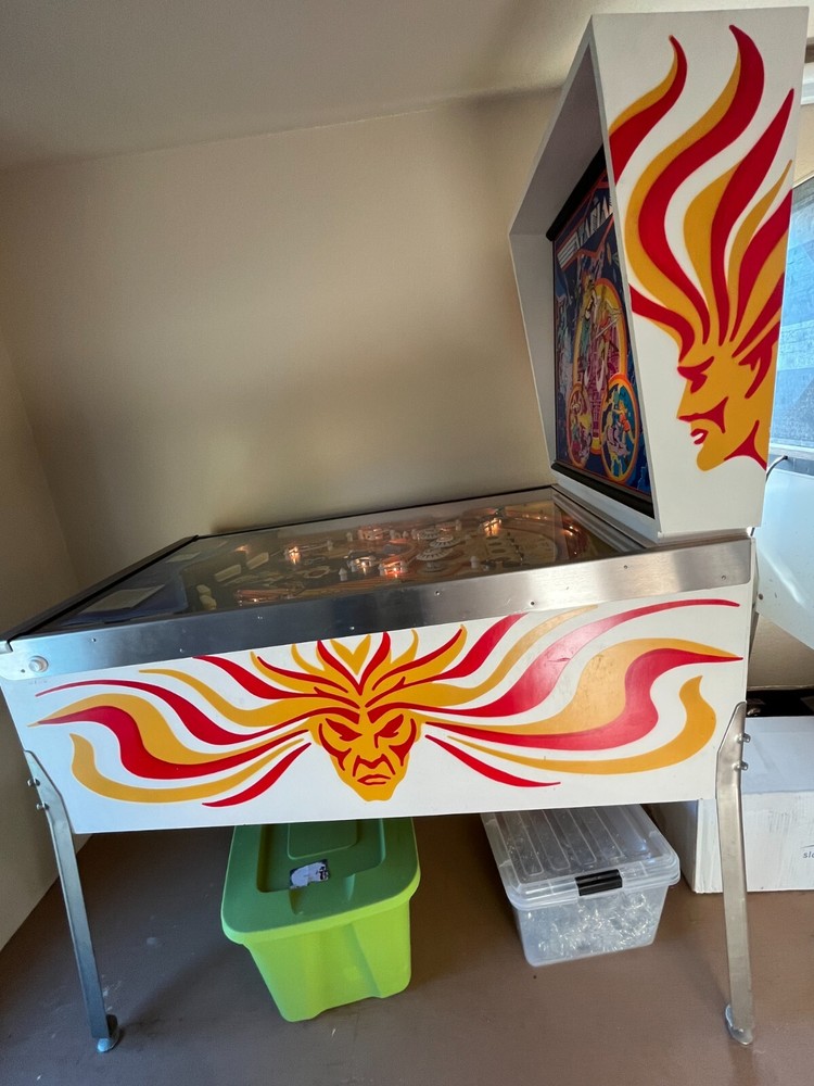 Full-size pinball machine, The Atarians, never on location, complete, working