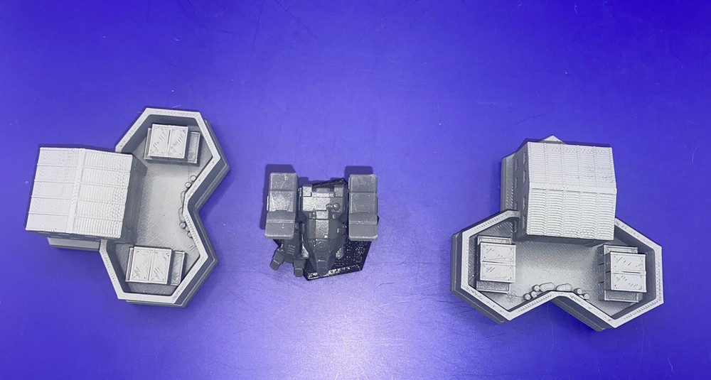 Small Warehouse w/ Hex Base x2, Tabletop Terrain Battletech (6mm)
