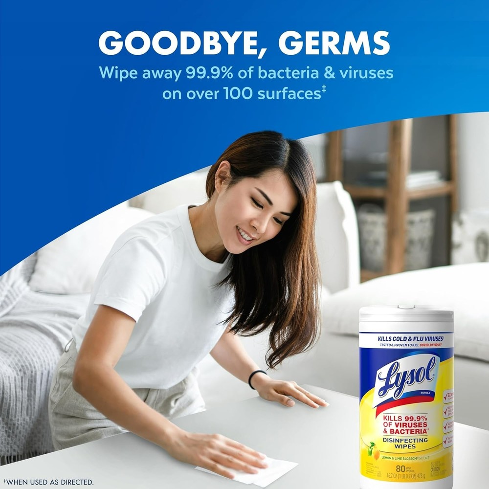 Lysol Disinfecting Wipes Bundle, 80 Count