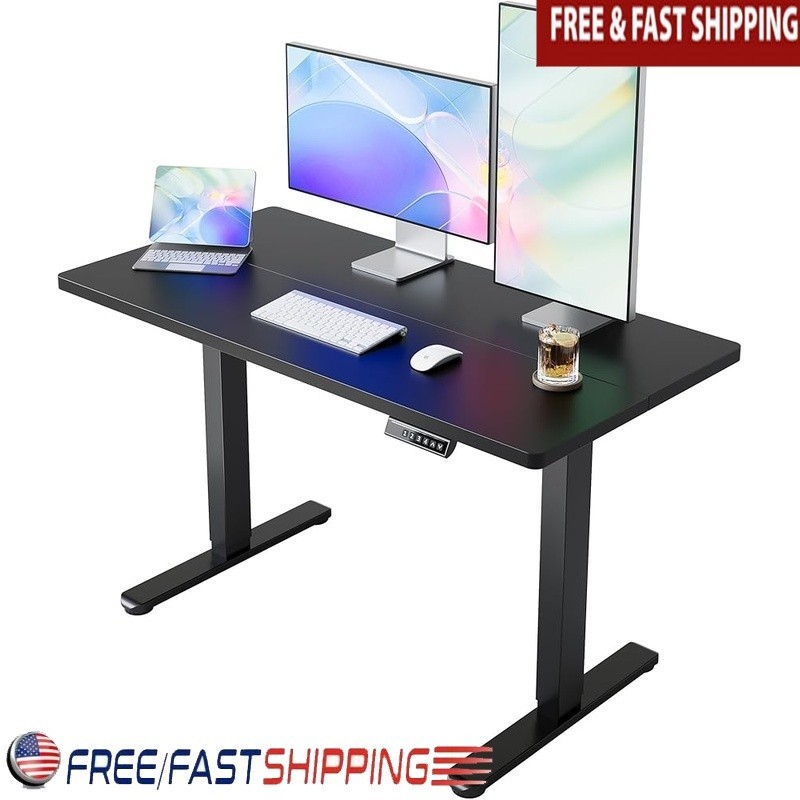 Electric Standing Desk Adjustable Height 4 Memory Settings Anti-Collision System