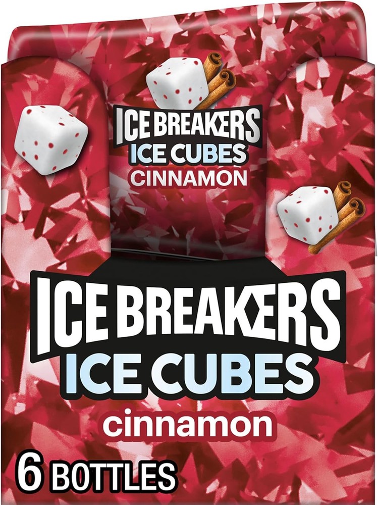 ICE BREAKERS Ice Cubes Cinnon Flavored Sr Chewing Gum Bottles