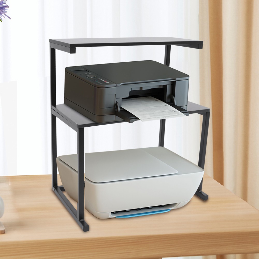 Large Capacity Office Home Iron Printer Stand Table Storage 3-Tier Desktop Shelf