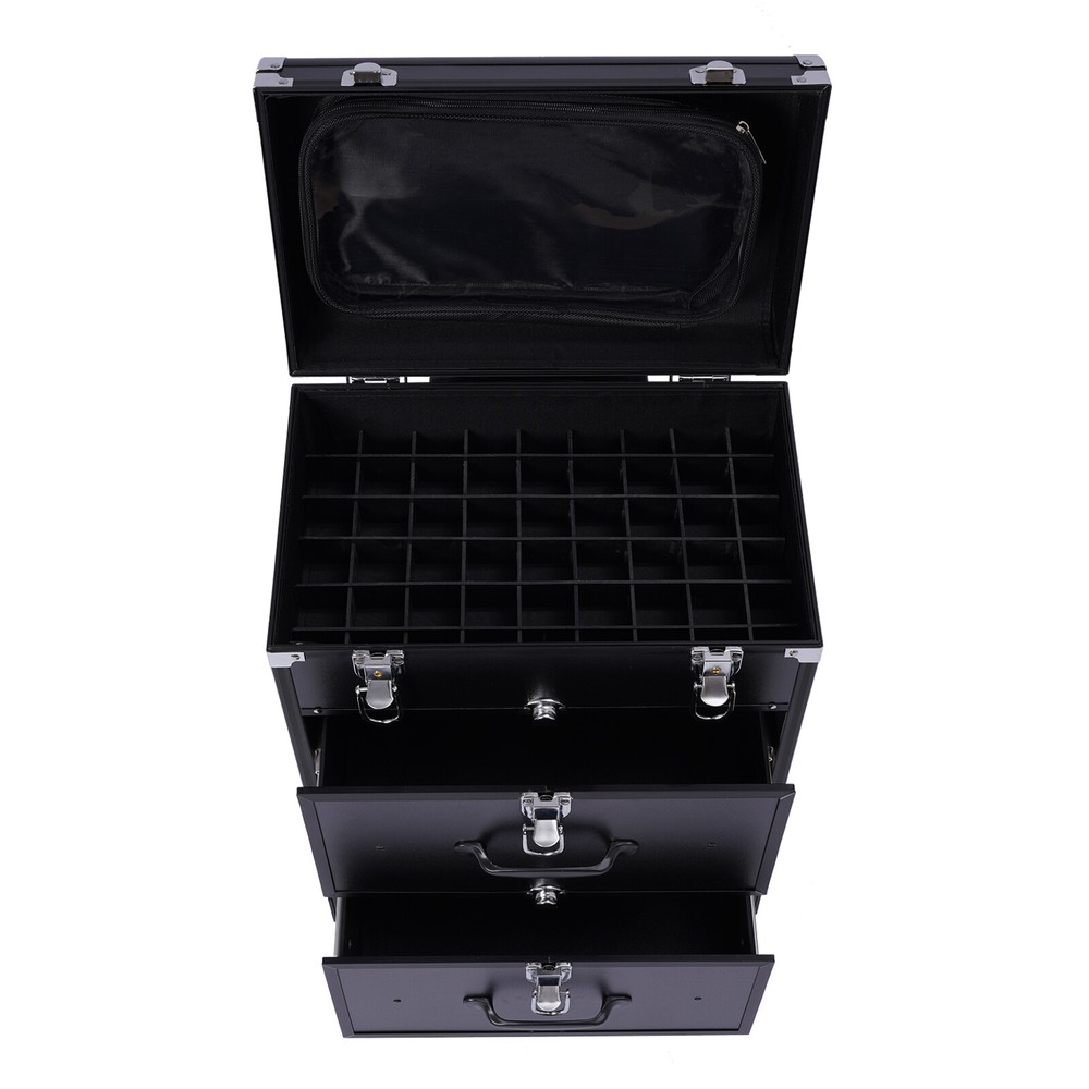 Rolling Makeup Train Case Cosmetic Professional Trolley Makeup Storage Organizer