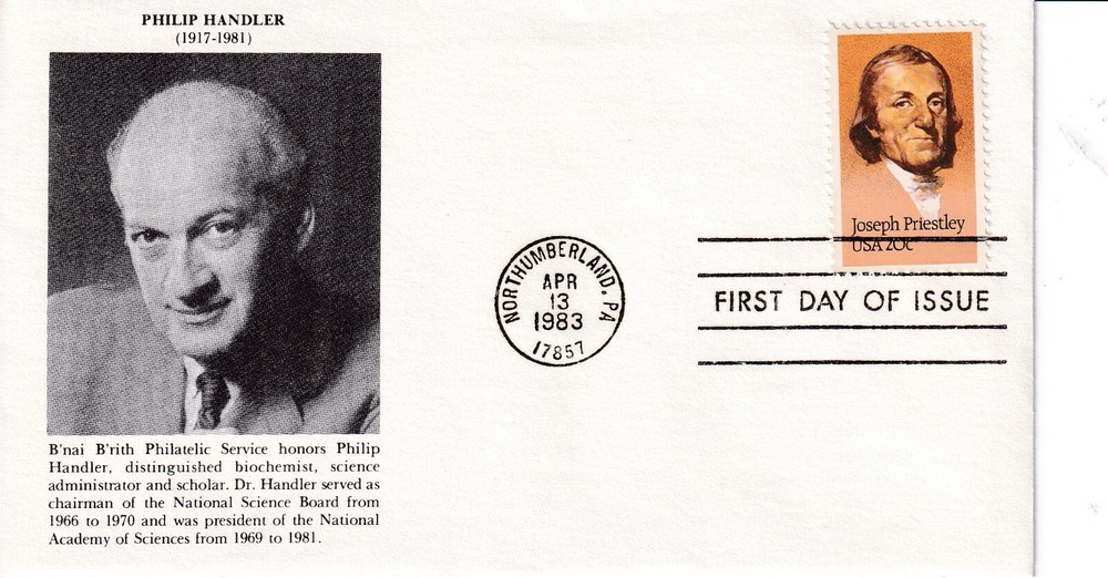 STAMP US SCOTT 2038 "Joseph Priestley" 20 CENT 1983 FDC - D