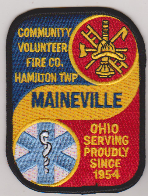 Middle Point & Maineville OH Fire Department patch ship from Australia