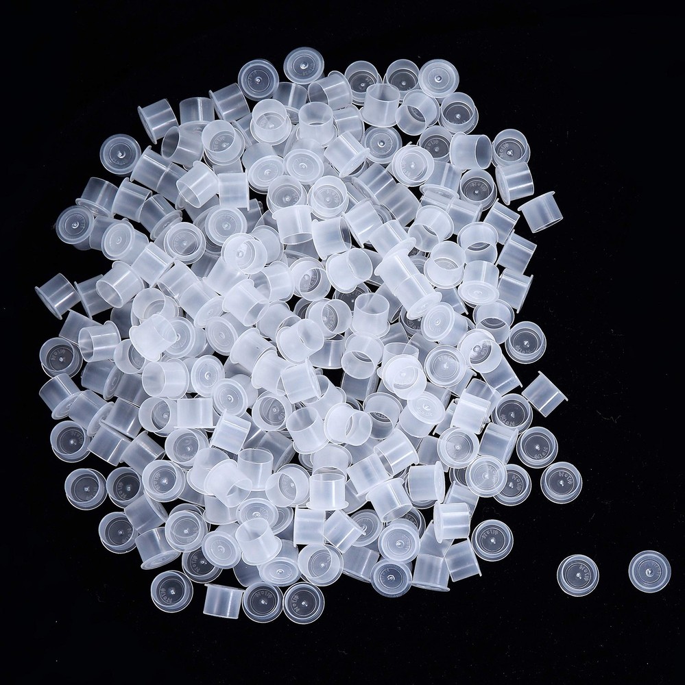 Ink Caps Large,1000pcs White Plastic Disposable Microblading Makeup Ink Cups ...