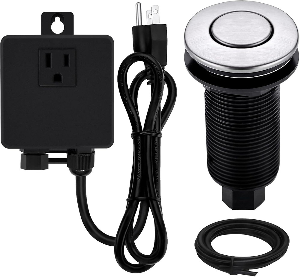 SINKINGDOM Garbage Disposal SinkTop Air Switch Kit with Long ButtonBrass