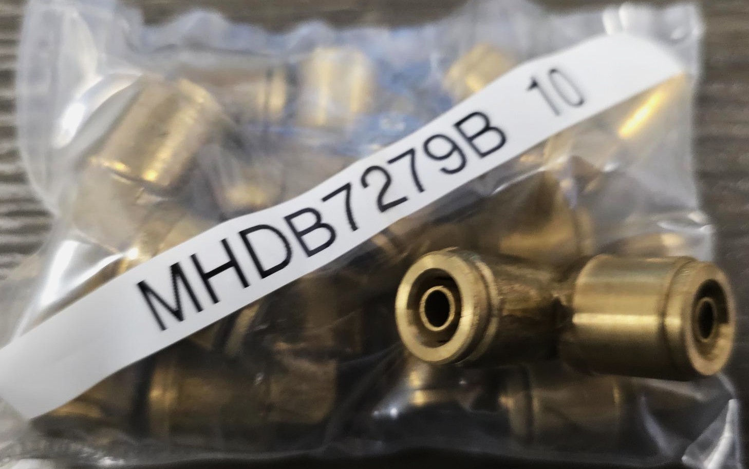 DOT 90 deg Connector Brass Push-Lock Air Brake Fitting 3/8" Tube - (10)