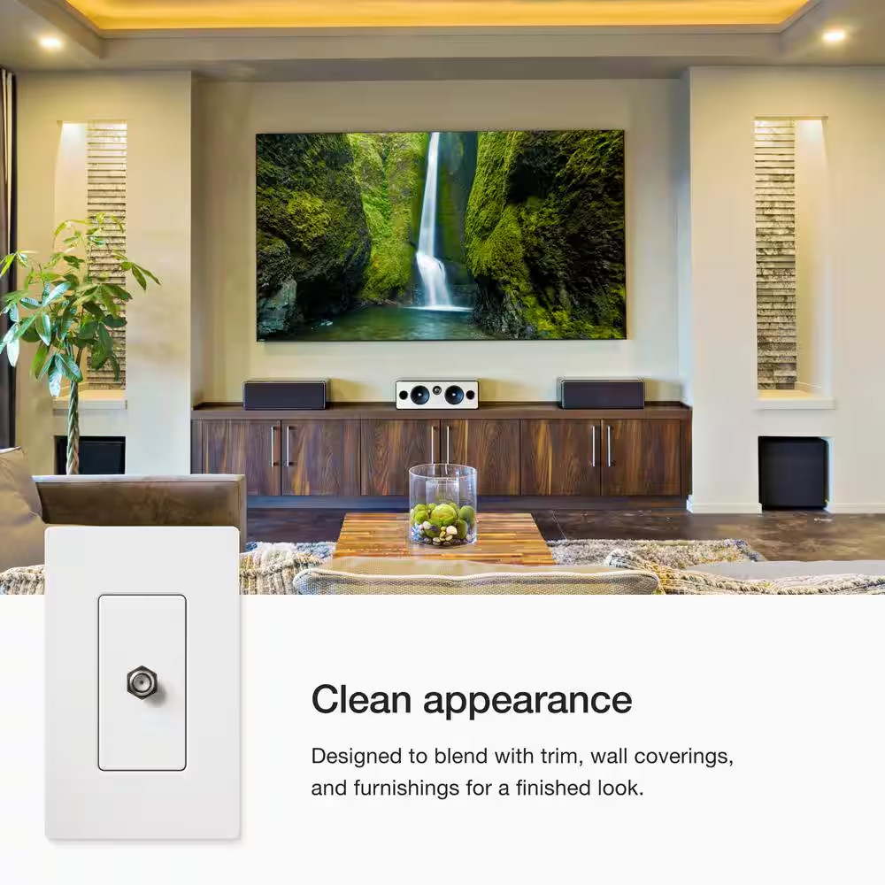 Claro Coaxial Cable Jack, White (CA-CJ-WH)