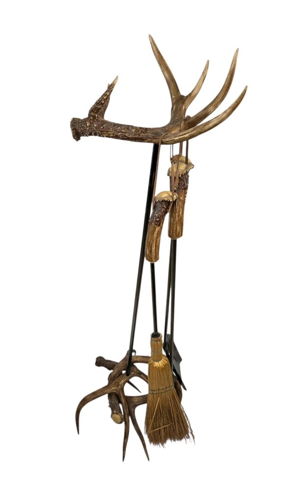 Antler Fireplace Tool Set Includes Three Fireplace Tools *READ*