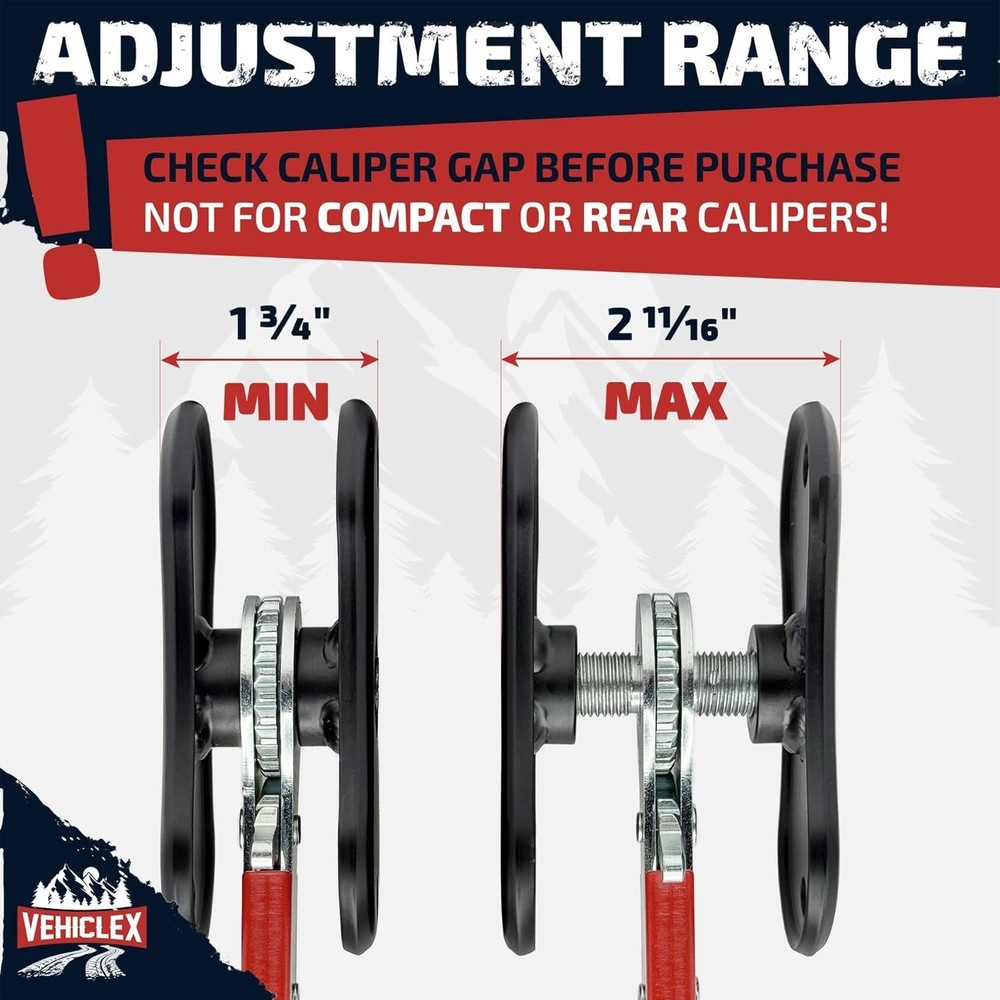 Heavy Duty Brake Caliper Compression Tool with Rachet Handle & Reinforced Plates