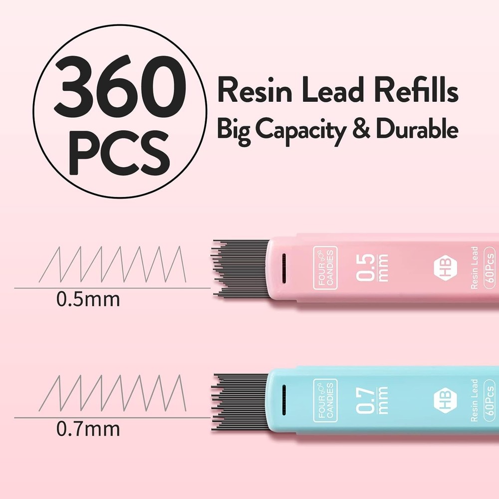 Lightweight 6PCS Mechanical Pencils - Triangular Grip & Extra Leads for Writing