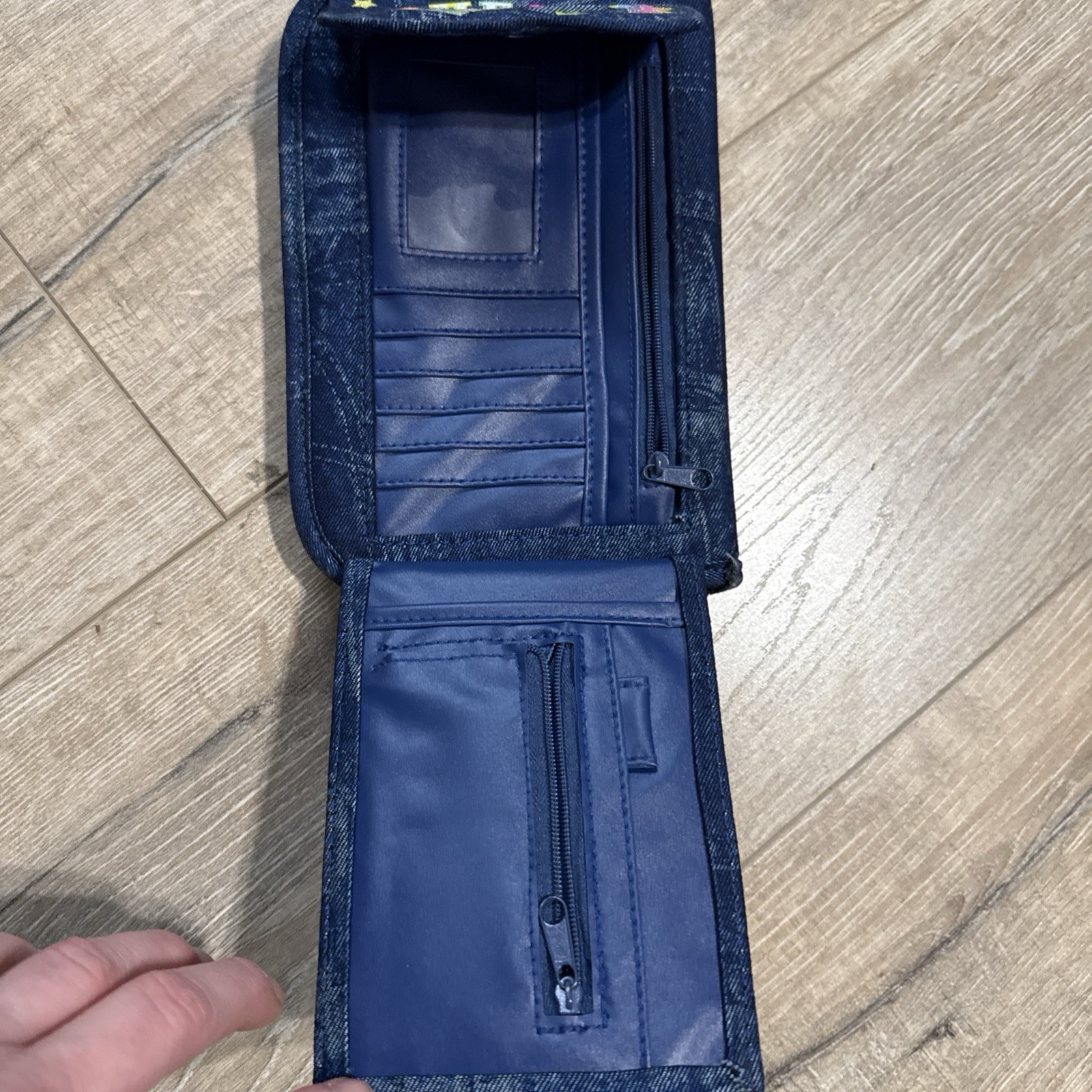 VTG Lisa Frank Purse Planner Smiley Face Rainbows Denim Agenda Wallet 90s Y2K