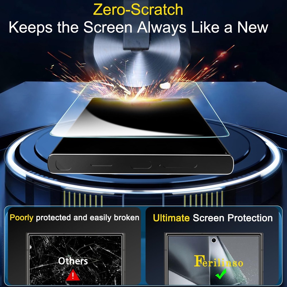 4 Pack HD Clear Tempered Glass Screen Protector for Galaxy S24 Ultra