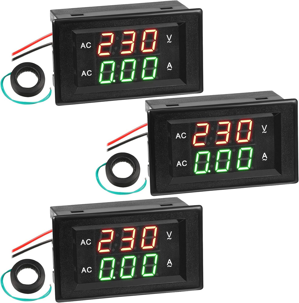 Volt Amp Meter 500V 200A Voltmeter Voltage and Current Meter Digital Dual Displa