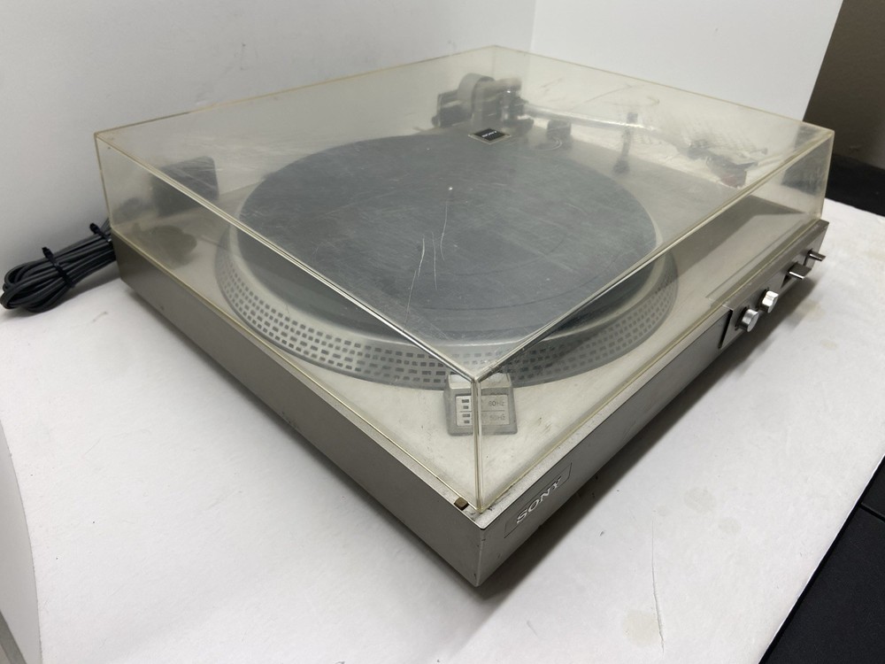 Sony PS-212 Direct Drive Turntable Bench Tested Working Missing Right Foot