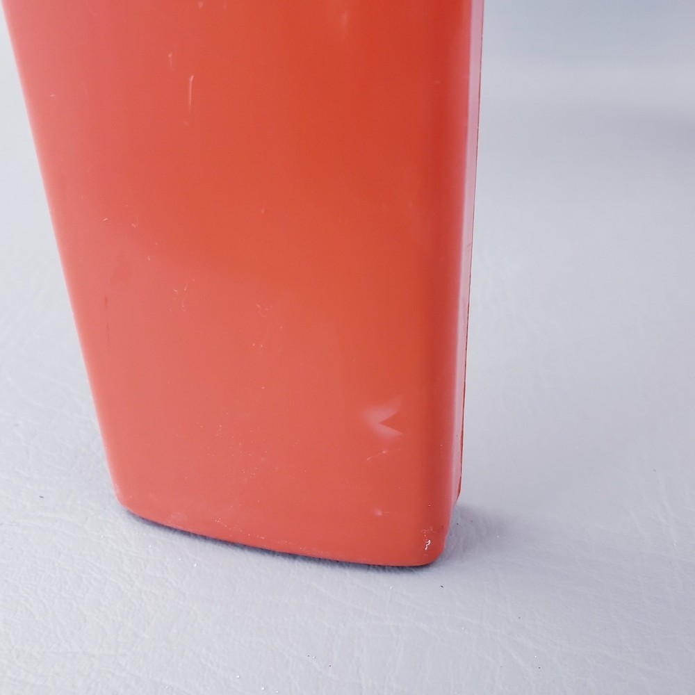 Vintage 1970s Orange Mod Three-Leg Plastic Side Table Space Age