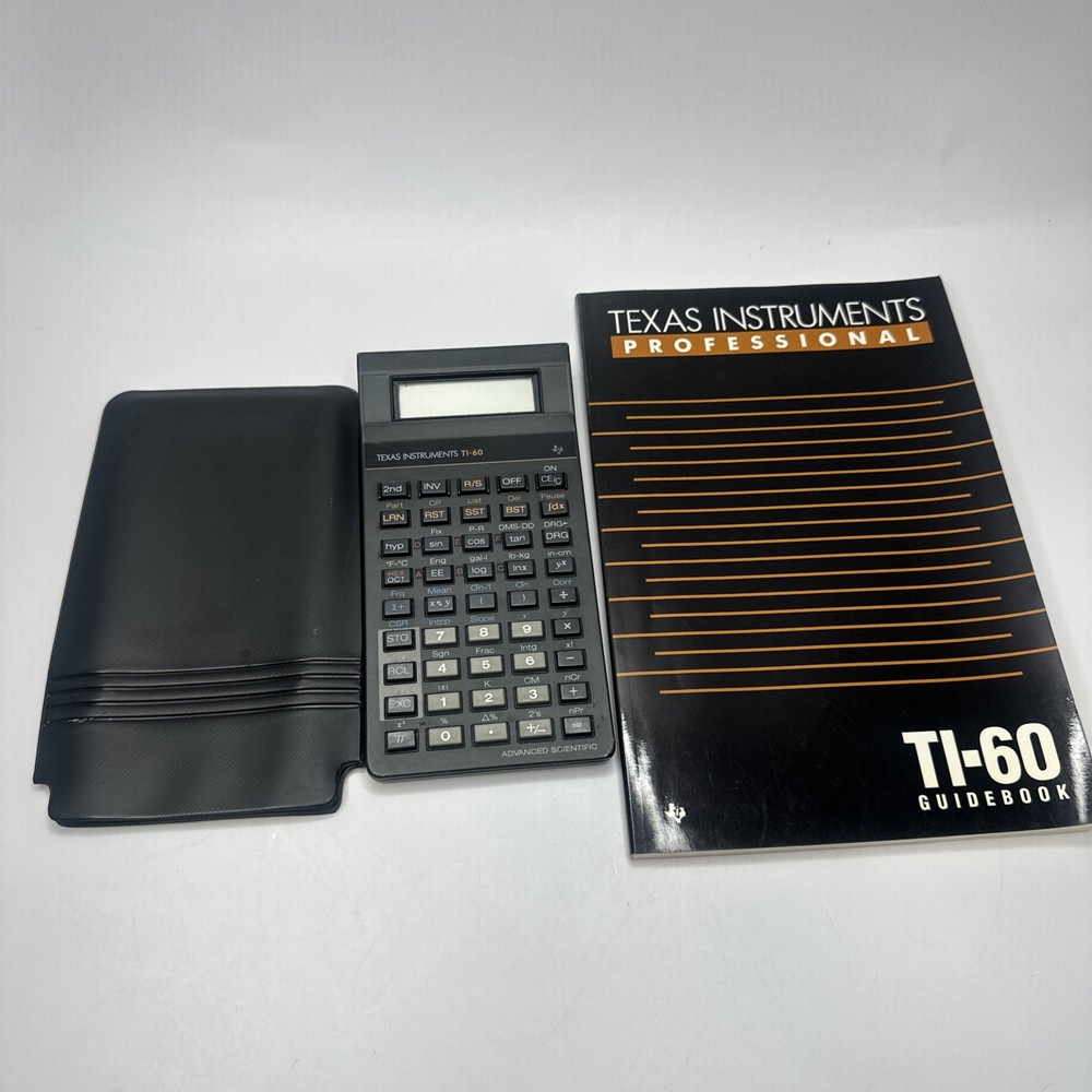 Texas Instruments TI-60 Sci/Prog Calculator Made in ITALY W/ Battery, Case