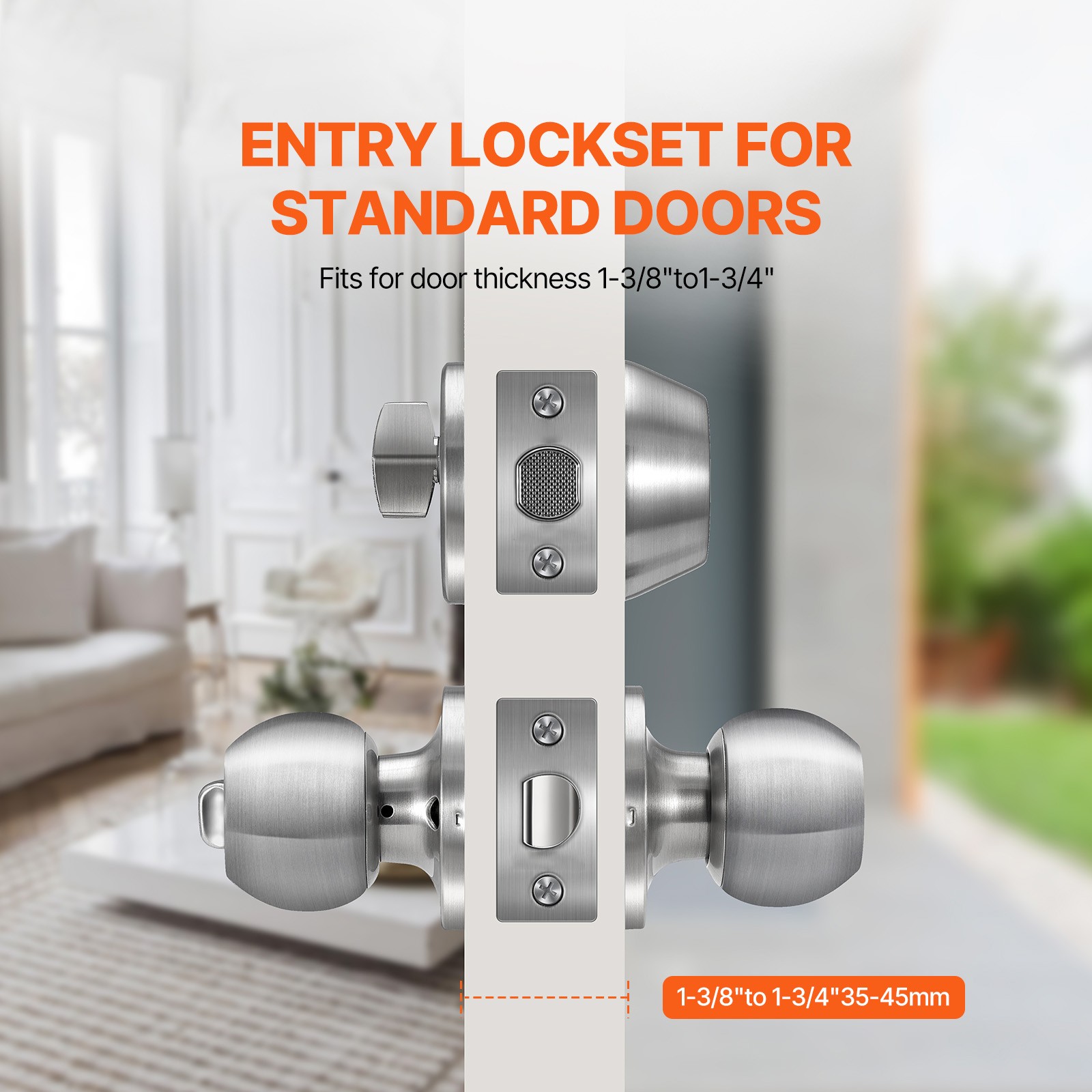 Uimoso Entry Door Knob and Deadbolt Set Satin Nickel Single Cylinder Deadbolt