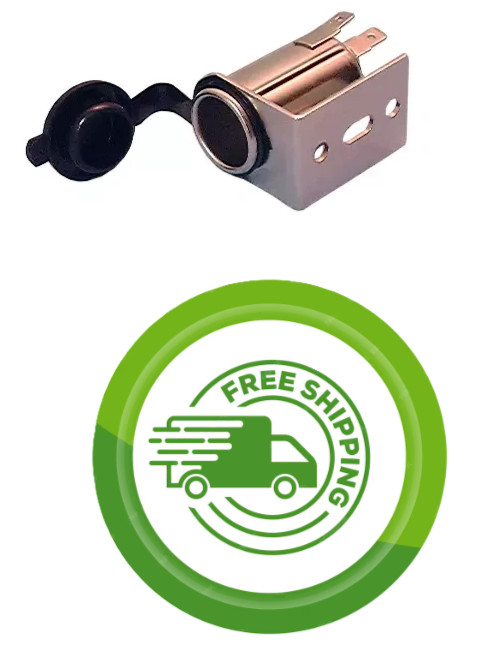 1x 12V Cigarette Lighter Socket With Mounting Bracket - Philmore 48-620