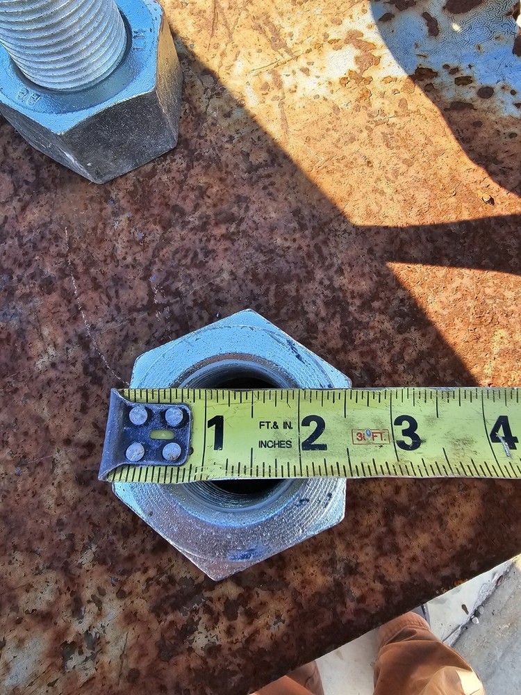 1 1/2" x 12" All-Thread Rod Galvanized With Nuts 2