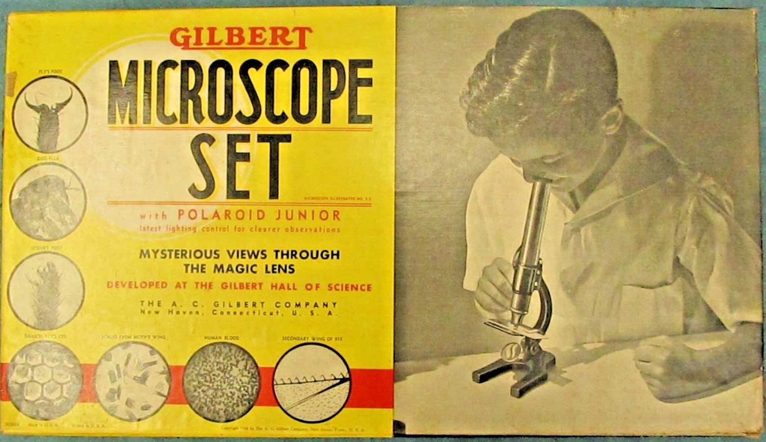 Vintage 1938 microscope set from Gilbert
