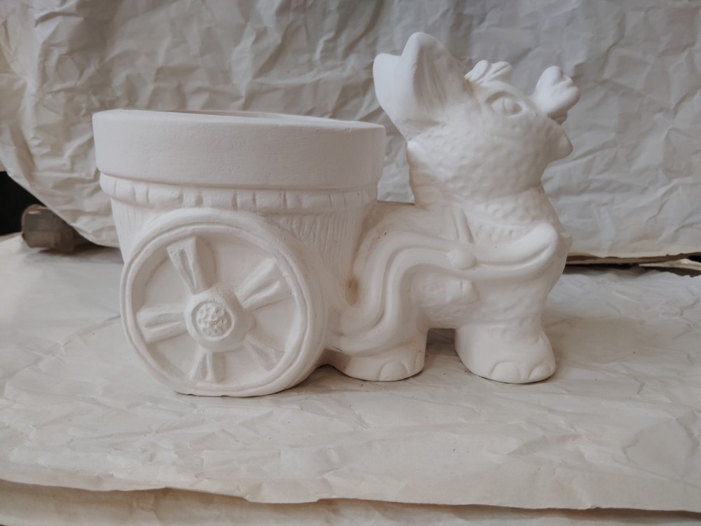Ceramic Donkey Planter Figurine