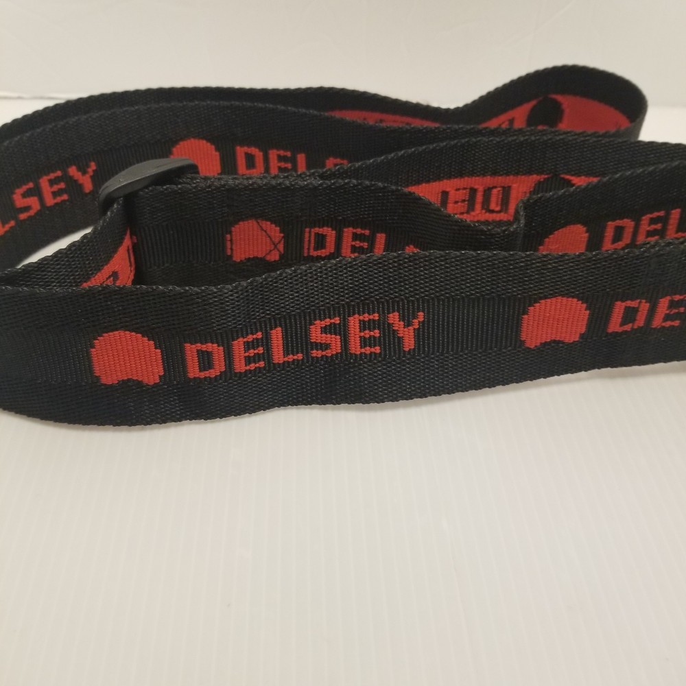 Delsey Luggage Strap Replacement Canvas  Weaved Black Red Logo Adjustable