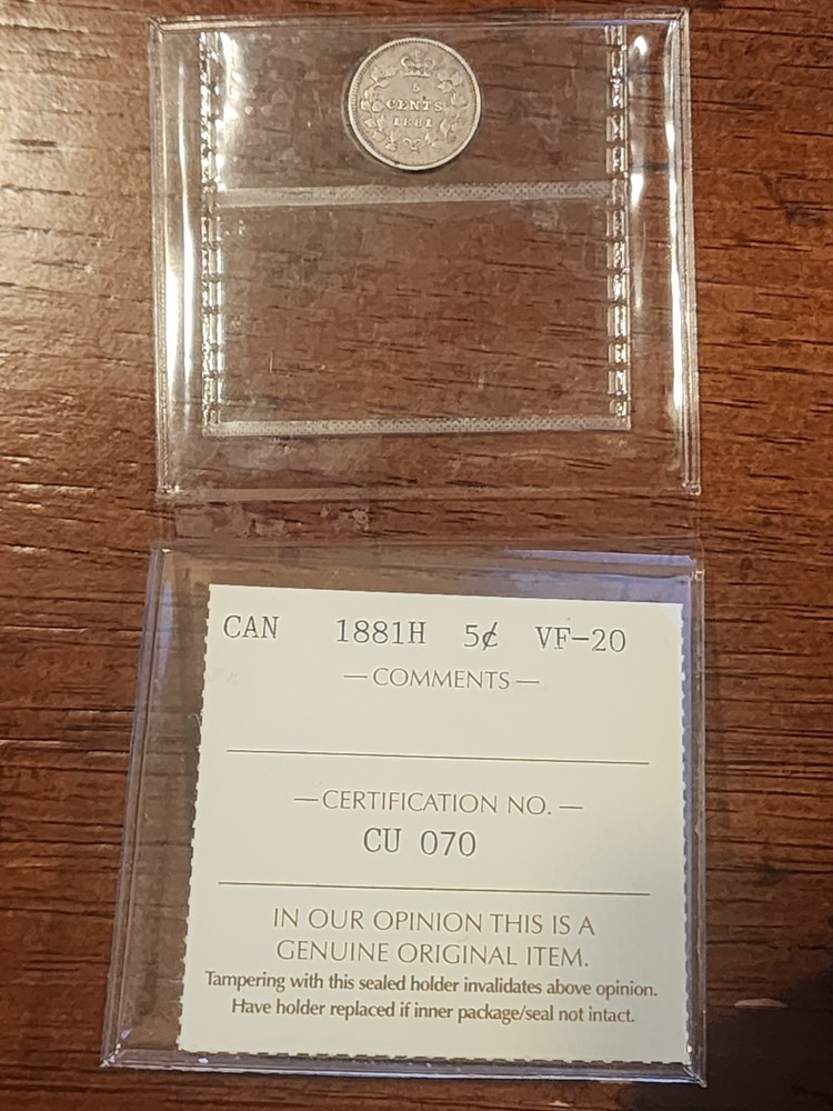1881H Canada 5 Cents - ICCS VF 20