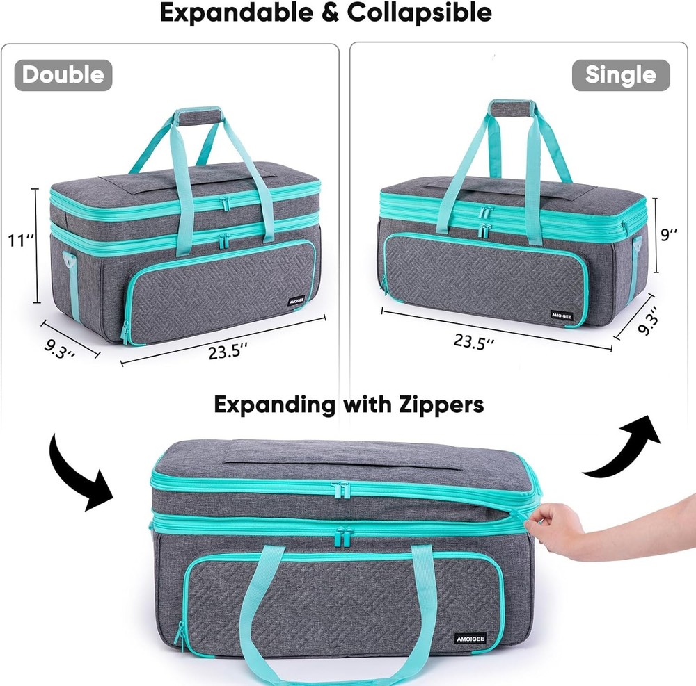 Double-Layer Carrying Case Compatible with Cricut Maker 4, Explore 4, Maker 3, E