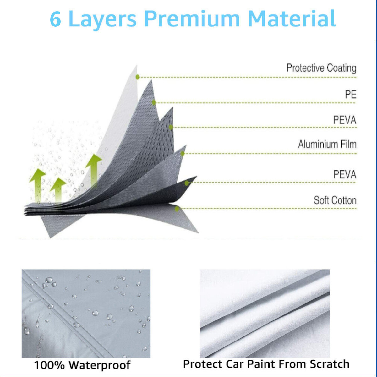 6 Layer CUSTOM FIT Volkswagen Beetle OUTDOOR CAR COVER & Cotton Zip All-Weather